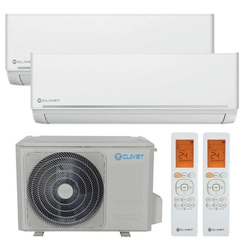 Clivet Midea Dual Split Klimaanlage 2x12000 BTU A++ R32 Inverter für 2 Räume Set Clivet Midea Dual Split Klimaanlage 2x12000 BTU A++ R32 Inverter für 2 Räume Set – Bild 1