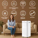 9000 BTU Mobile Klimaanlage, 4in1 Kühlen Heizen, App Steuer, EEK A, Schlauch Set – Bild 7
