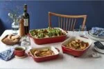 Staub Ceramique Auflaufformen Set 3-tlg Keramik Rechteck Kirschrot Ofenform Neu – Bild 5