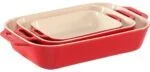 Staub Ceramique Auflaufformen Set 3-tlg Keramik Rechteck Kirschrot Ofenform Neu – Bild 8
