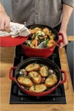 Staub La Cocotte Gusseisen Bräter 24cm 3-tlg Kirschrot Schmortopf Induktion Topf – Bild 19