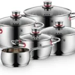 WMF Quality One Topfset 5-tlg Cromargan Edelstahl Glasdeckel Induktion Set Stahl