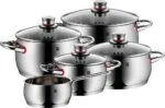 WMF Quality One Topfset 5-tlg Cromargan Edelstahl Glasdeckel Induktion Set Stahl – Bild 2