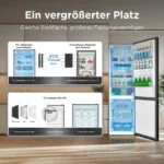 TCL  350L Kühl-Gefrierkombination, Kühlteil 248L, Gefrierteil 102 L, Tür Wechsel – Bild 5