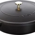 Staub Bräter 28cm Gusseisen Schwarz Chistera Drop Structure Induktion mit Deckel