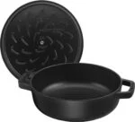 Staub Bräter 28cm Gusseisen Schwarz Chistera Drop Structure Induktion mit Deckel – Bild 8