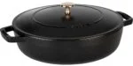 Staub Bräter 28cm Gusseisen Schwarz Chistera Drop Structure Induktion mit Deckel – Bild 9