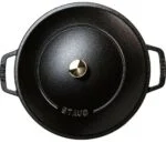 Staub Bräter 28cm Gusseisen Schwarz Chistera Drop Structure Induktion mit Deckel – Bild 11