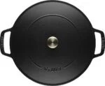 Staub Bräter 28cm Gusseisen Schwarz Chistera Drop Structure Induktion mit Deckel – Bild 14
