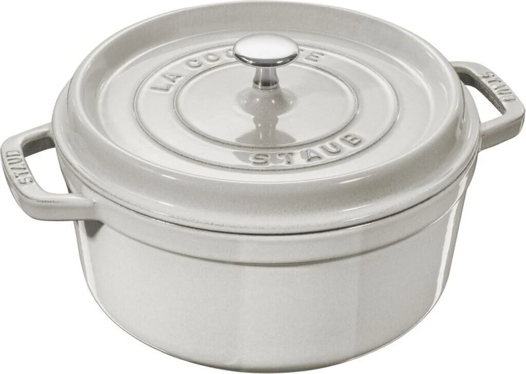 Staub LaCocotte Bräter Rund 28cm 6,7L Gusseisen Trüffelweiß Induktion mit Deckel Staub LaCocotte Bräter Rund 28cm 6,7L Gusseisen Trüffelweiß Induktion mit Deckel – Bild 1