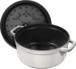 Staub LaCocotte Bräter Rund 28cm 6,7L Gusseisen Trüffelweiß Induktion mit Deckel – Bild 3