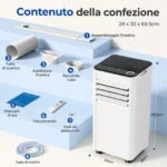 9000 BTU Mobile Klimaanlage, 4-in-1 Kühlfan Luftentfeuchter, EEK A, Schlauch Set – Bild 3