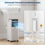 Mobiles Klimagerät 9000BTU, 2,6 kW, 3-in-1-Klimaanlage, 30m², leise, Schlafmodus – Bild 2