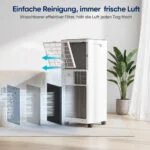 Mobiles Klimagerät 9000BTU, 2,6 kW, 3-in-1-Klimaanlage, 30m², leise, Schlafmodus – Bild 9