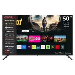 50 Zoll QLED 4k Fernseher, TIZEN Smart TV, Rahmenloses Design, Dolby, DVB,Metall