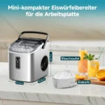 🧊Eiswürfelmaschine, klein, 9 Würfel in 6 Min bereit, 12kg/Tag, selbstreinigend – Bild 2