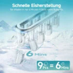 🧊Eiswürfelmaschine, klein, 9 Würfel in 6 Min bereit, 12kg/Tag, selbstreinigend – Bild 5