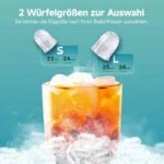 🧊Eiswürfelmaschine, klein, 9 Würfel in 6 Min bereit, 12kg/Tag, selbstreinigend – Bild 6