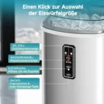 🧊Eiswürfelmaschine, klein, 9 Würfel in 6 Min bereit, 12kg/Tag, selbstreinigend – Bild 7