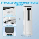 12000 BTU Mobile Klimaanlage 3,52kW, 4in1, EEK A🌟, 24 Timer, Fernbedienung,R290 – Bild 4
