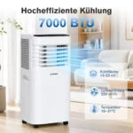 Mobile Klimaanlage 7000 BTU, 3in1 Klimagerät, 25 m², EEK A,  Fernbedienung,Timer – Bild 5