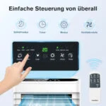 Mobile Klimaanlage 7000 BTU, 3in1 Klimagerät, 25 m², EEK A,  Fernbedienung,Timer – Bild 6