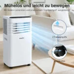 Mobile Klimaanlage 7000 BTU, 3in1 Klimagerät, 25 m², EEK A,  Fernbedienung,Timer – Bild 9