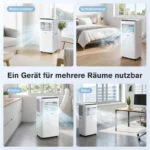 Mobile Klimaanlage 7000 BTU, 3in1 Klimagerät, 25 m², EEK A,  Fernbedienung,Timer – Bild 10