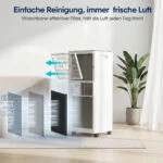 7000BTU Mobiles Klimagerät, 2,0 kW 3-in-1-Klimaanlage, bis 28m², leise, Schlafen – Bild 10