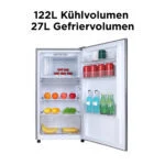 TCL 149L Kühlschrank, 27L Gefrierfach, LED, XL Flaschen, leise, 101cm,verstellba – Bild 4