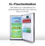 TCL 149L Kühlschrank, 27L Gefrierfach, LED, XL Flaschen, leise, 101cm,verstellba – Bild 7