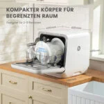 Comfee Mini-Geschirrspüler, Kleiner Tischgeschirrspüler,Dampwasch, 5L Wassertank – Bild 3