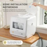 Comfee Mini-Geschirrspüler, Kleiner Tischgeschirrspüler,Dampwasch, 5L Wassertank – Bild 5
