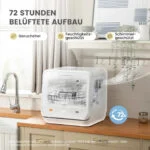 Comfee Mini-Geschirrspüler, Kleiner Tischgeschirrspüler,Dampwasch, 5L Wassertank – Bild 7