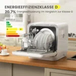 Comfee Mini-Geschirrspüler, Kleiner Tischgeschirrspüler,Dampwasch, 5L Wassertank – Bild 8