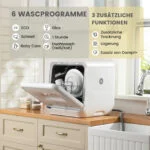 Comfee Mini-Geschirrspüler, Kleiner Tischgeschirrspüler,Dampwasch, 5L Wassertank – Bild 9
