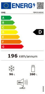 Chiq 356L Kühlschrank 196kWh, Leise 35dB, LED, Tür Umkehrbar 🌟 No-Frost, Touch – Bild 10