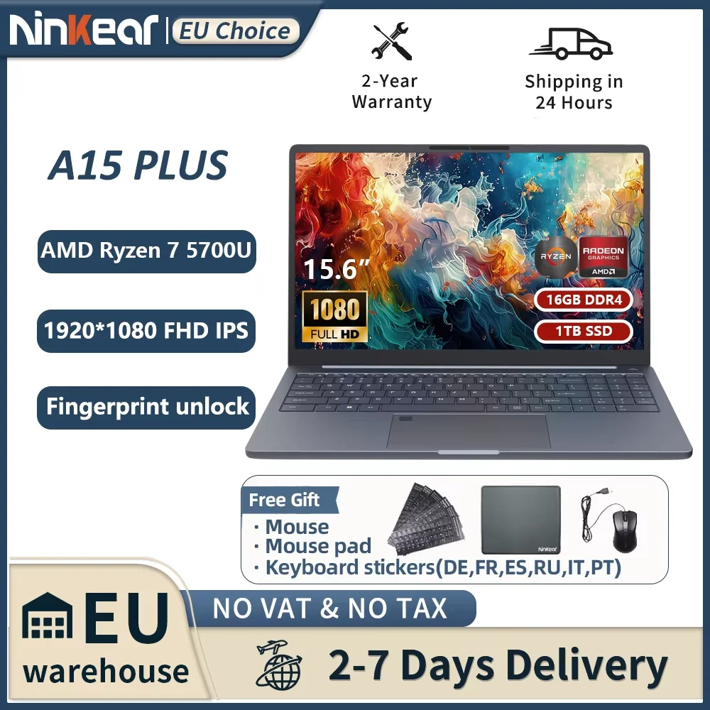 QWERTY Laptop 15,6" AMD Ryzen 7 5825U 16GB DDR4 RAM +1TB SSD ⚡Windows 11 Office QWERTY Laptop 15,6" AMD Ryzen 7 5825U 16GB DDR4 RAM +1TB SSD ⚡Windows 11 Office – Bild 1