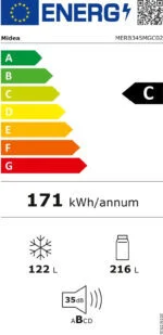 Midea Comfee 338L Kühl- Gefrierkombination Kühlschrank No Frost ⚡171 kWh – Bild 13