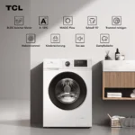TCL 8kg Waschmaschine, Slim, BLDC, Auto⚡Gewichtserkennung Bakterien-Eliminierung – Bild 3