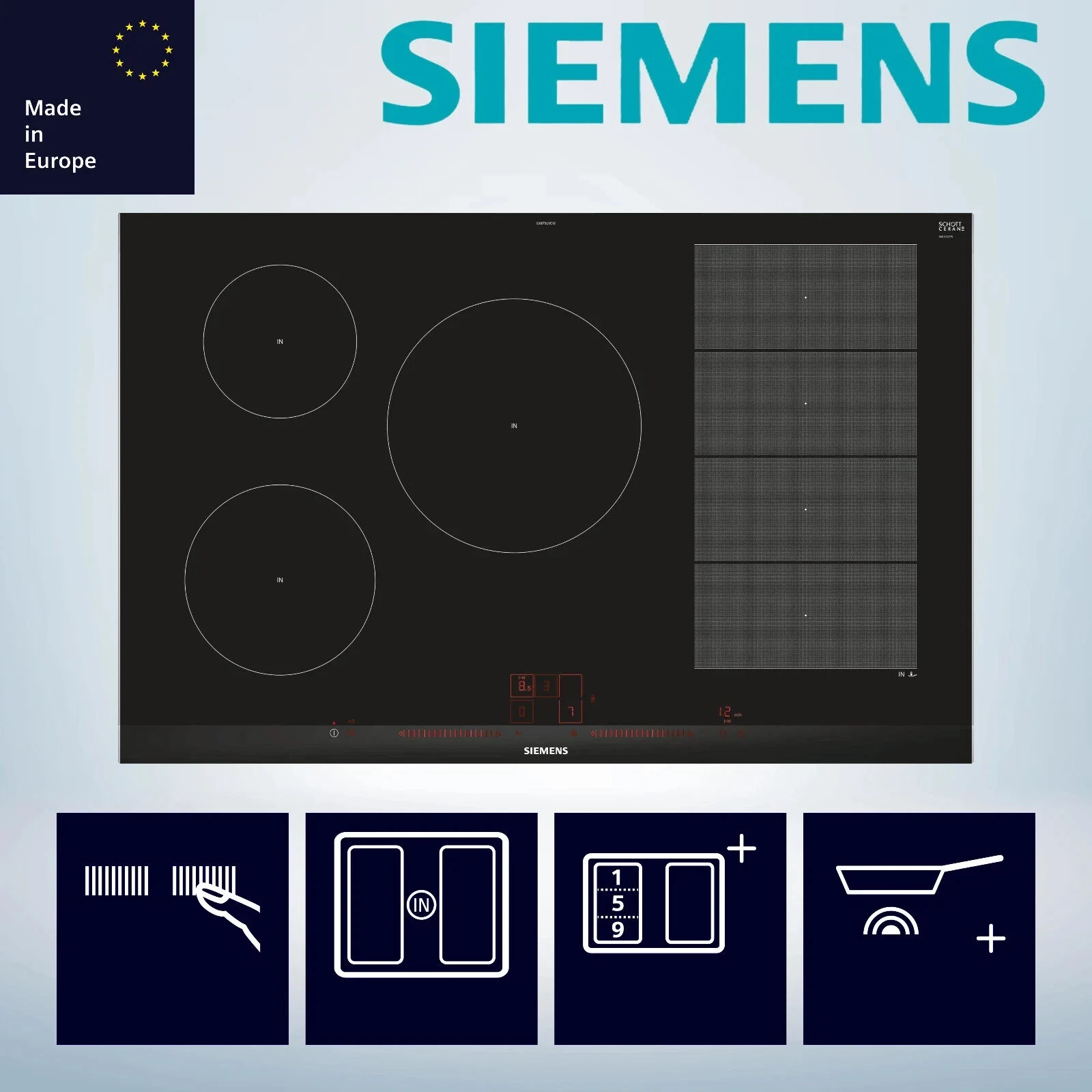 Siemens EX875LVC1E Induktionskochfeld, Glaskeramik, Facetten-Design, Autark 80cm Siemens EX875LVC1E Induktionskochfeld, Glaskeramik, Facetten-Design, Autark 80cm – Bild 1