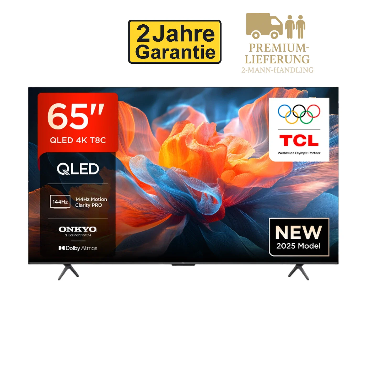 TCL 65T8C 65 Zoll QLED 4K HDR UHD Fernseher, Smart Google TV Dolby Vision & Atmo TCL 65T8C 65 Zoll QLED 4K HDR UHD Fernseher, Smart Google TV Dolby Vision & Atmo – Bild 1