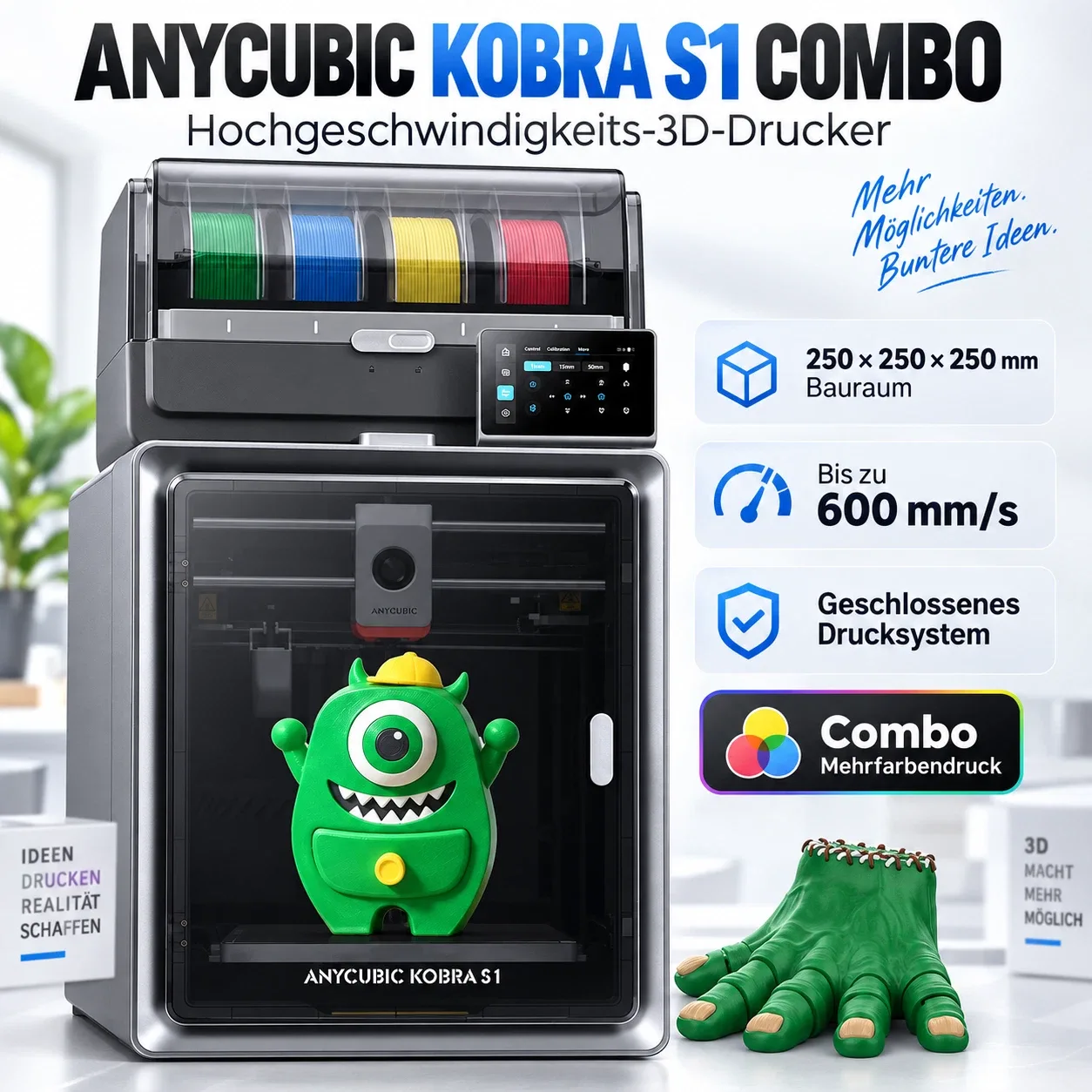 s-l1600 (54) Anycubic Kobra S1 Combo 3D-Drucker mit ACE Pro