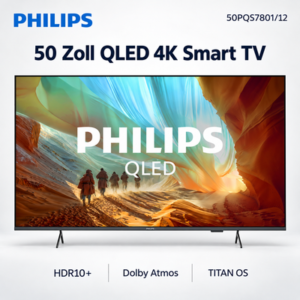 Philips 50PQS7801/12 50 Zoll QLED 4K Smart TV HDR10+ Dolby Atmos TITAN OS WLAN
