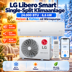 LG Libero Smart S24EC Split-Klimaanlage 24000 BTU 6,60 kW WLAN R32 A++ Inverter⭐