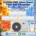 LG Libero Smart Triple Split Klimaanlage 9000+9000+9000 BTU WLAN R32 Inverter