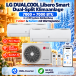 LG DUALCOOL Libero Smart Dual Split Klimaanlage 7000+7000 BTU WLAN R32 Inverter