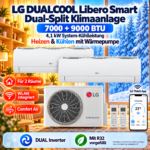 LG DUALCOOL Libero Smart Dual Split Klimaanlage 7000+9000 BTU WLAN R32 Inverter