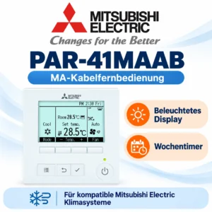 Mitsubishi Electric PAR-41MAAB MA-Kabelfernbedienung mit beleuchtetem Display und Wochentimer