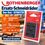 ROTHENBERGER 070017D Packung mit fünf Ersatz-Schneidrädern und Herstellerlogo